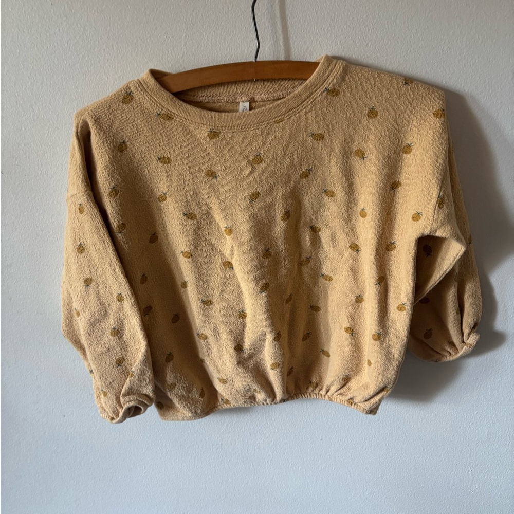 Rylee + Cru Mustard Dot Sweatshirt Set - Yellow & Brown